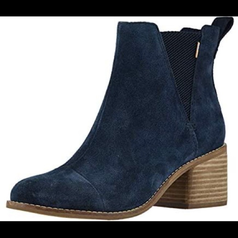 Blue Suede TOMS Esme Chelsea Boots sz 7